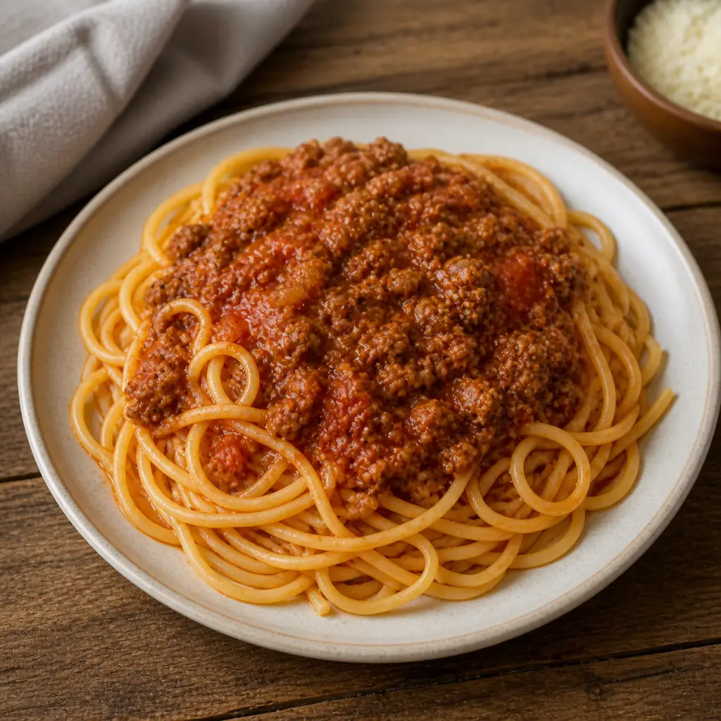 Fideos boloñesa